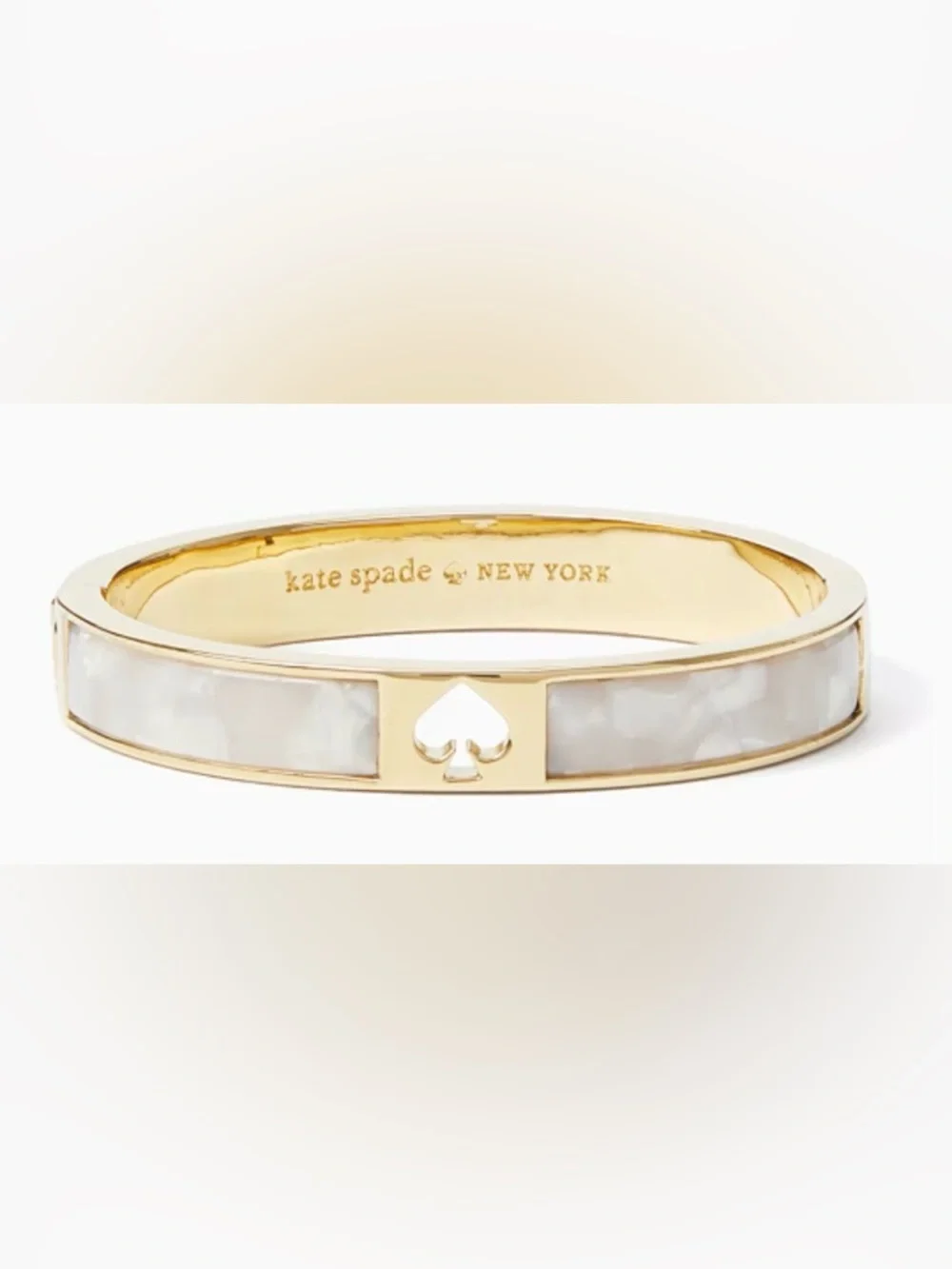 Kate Spade gold and white enamel hinges bangle bracelet - Picture 2 of 7